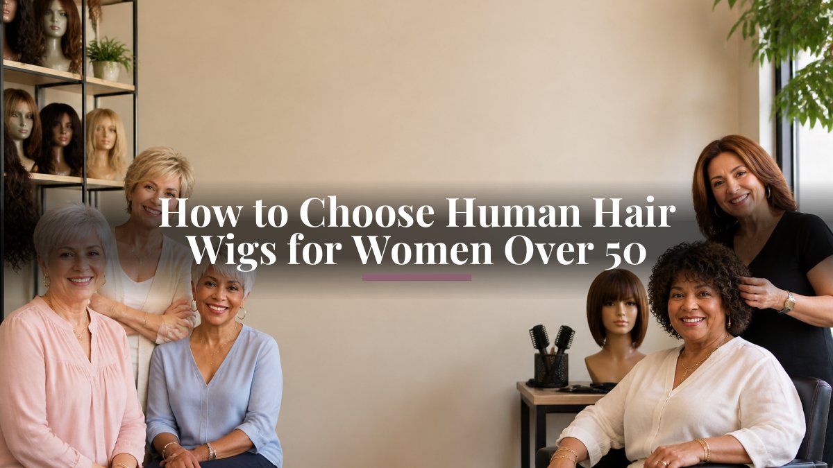 How to Choose Human Hair Wigs for Women Over 50 – Hair Extensions Salon ...